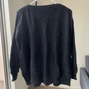 The White Company Oversized Cashmere Black Sweater